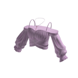 Strappy Ruched Crop Blouse (Purple)