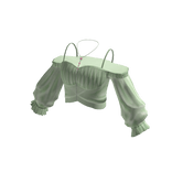 Strappy Ruched Crop Blouse (Sage)