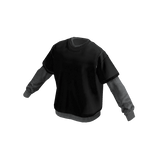 Streetwear Layered T-Shirt (Black)
