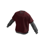 Streetwear Layered T-Shirt (Burgundy)
