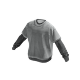 Streetwear Layered T-Shirt (Light Gray)