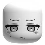 Stressed Sad Cute Chibi Face - White