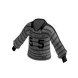Striped Collared Sweater w/ 55 Print (Gray)