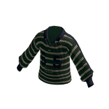 Striped Collared Sweater w/ 55 Print (Green)