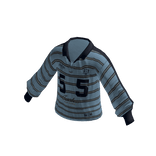 Striped Collared Sweater w/ 55 Print (Light Blue)