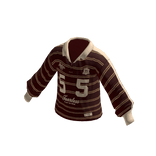 Striped Collared Sweater w/ 55 Print (Maroon)