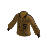 Striped Collared Sweater w/ 55 Print (Yellow)