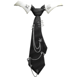 Striped Emo Chained Black Tie + Black Collar 1.0