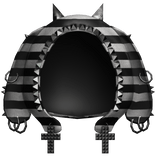 striped emo distressed studded hood