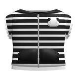 ♡ striped panda hoodie in black