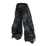Studded Baggy Denim Pants (Black Denim)