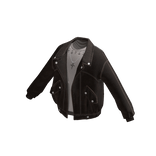 Studded Bomber Jacket w/ Layered Tee (Brown)