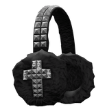 Studded Cross Earmuffs Black