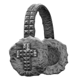 Studded Cross Earmuffs White