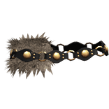 Studded Fur Belt in Gold