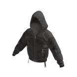 Studded Hooded Zip Jacket (Grey)