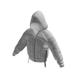 Studded Hooded Zip Jacket (White)