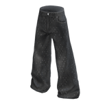 Glitter Black Denim Baggy Jeans