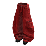 Stylish Baggy Pants (Black Bright Red)