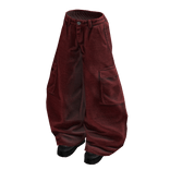 Stylish Baggy Pants (Black Dark Red)
