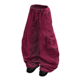 Stylish Baggy Pants (Black Hot Pink)