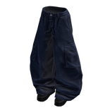 Stylish Baggy Pants (Black Royal Blue)