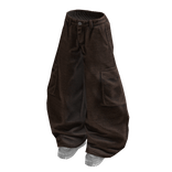 Stylish Baggy Pants (White Brown)