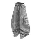 Stylish Baggy Pants (White White)