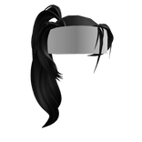 Stylish High Side Ponytail - Black