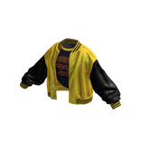 Stylish Leather Jacket Messy Shirt (Yellow Black)