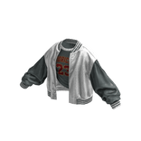 Stylish Leather Jacket Messy Shirt(WhiteSlateGrey)