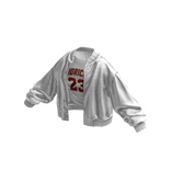 Stylish Leather Jacket w/ Messy Shirt (White)