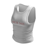 Sue Me Graphic Mowa Tank Top In White