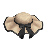 Summer Beach Hat w/ Black Bow