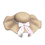 Summer Beach Hat w/ Pink Bow