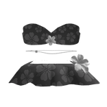 Summer Beach Set w/ Hibiscus Waist Chain (Black)