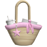 Summer Beach Tote Bag in Light Pink