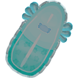 ♡ Summer Blue Axolotl Beach Surfboard