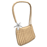 Summer Crochet Beach Tote Bag with Flower Clip