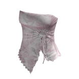 🍀Summer Drawstring Tube Top (Pink Flower)