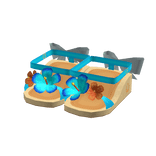 Summer Gyaru Tropical Flower Sandal Heels in Blue