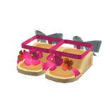 Summer Gyaru Tropical Flower Sandal Heels in Hot P