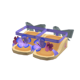 Summer Gyaru Tropical Flower Sandal Heels in Purpl