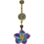 Summer Hibiscus Flower Gem Belly piercing 