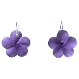 Summer Hibiscus Purple Earrings