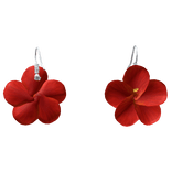 Summer Hibiscus Red Earrings
