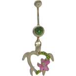 Summer Hibiscus Turtle Belly Piercing  