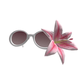 Summer Pink Flower and White Sunglasses 