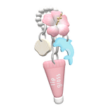 summer preppy lipgloss keychain