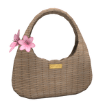 Summer Straw Light Pink Lily Flower Bag